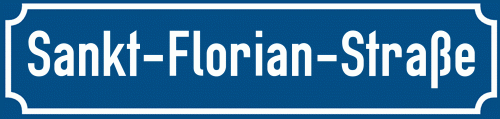 Straßenschild Sankt-Florian-Straße zum kostenlosen Download