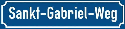 Straßenschild Sankt-Gabriel-Weg