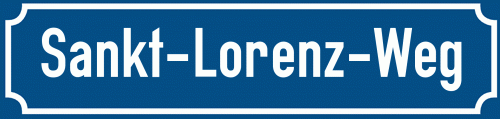 Straßenschild Sankt-Lorenz-Weg