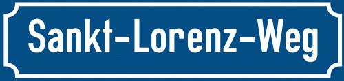 Straßenschild Sankt-Lorenz-Weg zum kostenlosen Download