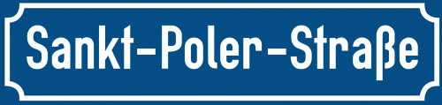 Straßenschild Sankt-Poler-Straße