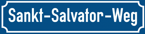 Straßenschild Sankt-Salvator-Weg zum kostenlosen Download