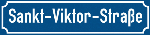 Straßenschild Sankt-Viktor-Straße