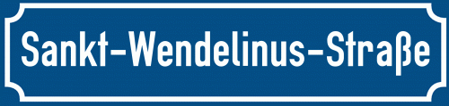 Straßenschild Sankt-Wendelinus-Straße