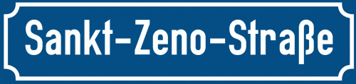 Straßenschild Sankt-Zeno-Straße
