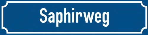 Straßenschild Saphirweg