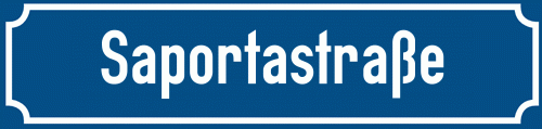 Straßenschild Saportastraße zum kostenlosen Download