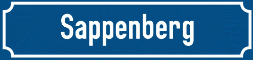 Straßenschild Sappenberg