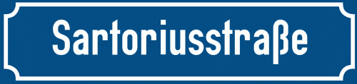Straßenschild Sartoriusstraße zum kostenlosen Download