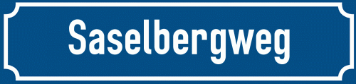 Straßenschild Saselbergweg