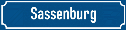 Straßenschild Sassenburg