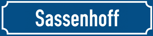 Straßenschild Sassenhoff