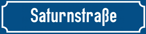 Straßenschild Saturnstraße zum kostenlosen Download