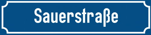 Straßenschild Sauerstraße