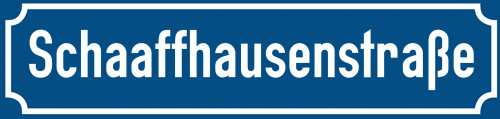 Straßenschild Schaaffhausenstraße zum kostenlosen Download