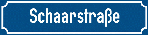 Straßenschild Schaarstraße