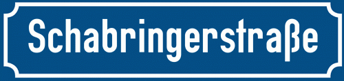 Straßenschild Schabringerstraße zum kostenlosen Download
