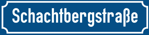 Straßenschild Schachtbergstraße