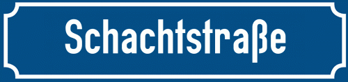 Straßenschild Schachtstraße zum kostenlosen Download