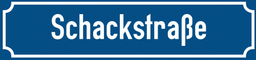 Straßenschild Schackstraße zum kostenlosen Download
