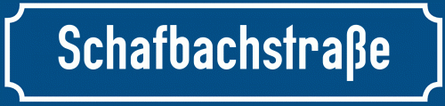Straßenschild Schafbachstraße zum kostenlosen Download