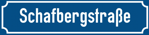 Straßenschild Schafbergstraße zum kostenlosen Download