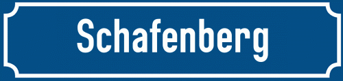 Straßenschild Schafenberg