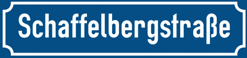 Straßenschild Schaffelbergstraße