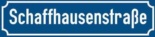 Straßenschild Schaffhausenstraße zum kostenlosen Download
