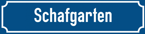 Straßenschild Schafgarten