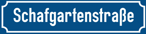 Straßenschild Schafgartenstraße zum kostenlosen Download
