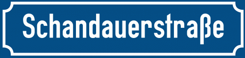 Straßenschild Schandauerstraße zum kostenlosen Download