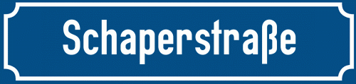 Straßenschild Schaperstraße zum kostenlosen Download