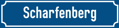 Straßenschild Scharfenberg