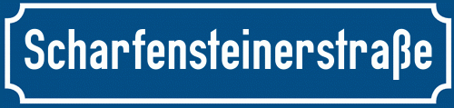 Straßenschild Scharfensteinerstraße zum kostenlosen Download