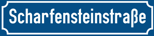 Straßenschild Scharfensteinstraße