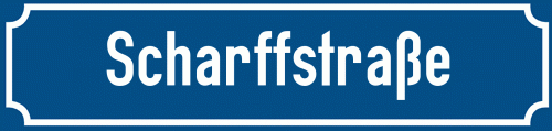 Straßenschild Scharffstraße