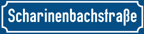 Straßenschild Scharinenbachstraße zum kostenlosen Download