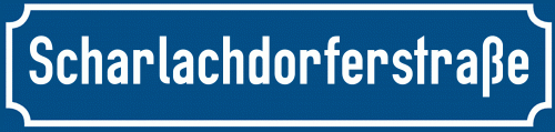 Straßenschild Scharlachdorferstraße