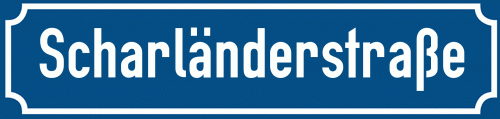 Straßenschild Scharländerstraße zum kostenlosen Download