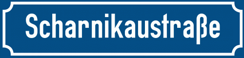 Straßenschild Scharnikaustraße zum kostenlosen Download