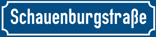 Straßenschild Schauenburgstraße
