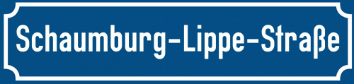 Straßenschild Schaumburg-Lippe-Straße