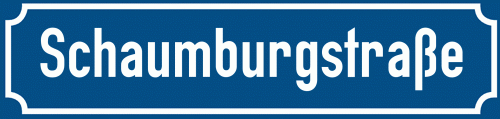 Straßenschild Schaumburgstraße zum kostenlosen Download