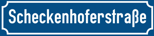 Straßenschild Scheckenhoferstraße