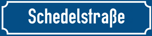 Straßenschild Schedelstraße