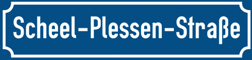 Straßenschild Scheel-Plessen-Straße zum kostenlosen Download