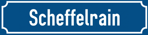 Straßenschild Scheffelrain zum kostenlosen Download