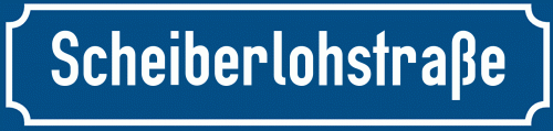 Straßenschild Scheiberlohstraße zum kostenlosen Download
