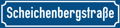 Straßenschild Scheichenbergstraße zum kostenlosen Download